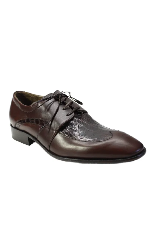 Men's formal shoes with a low - heeled designTardini Mens Brown Genuine American Alligator Cordovan Leather Shoes Men's formal shoes with a low - heeled designTardini Mens Brown Genuine American Alligator Cordovan Leather Shoes