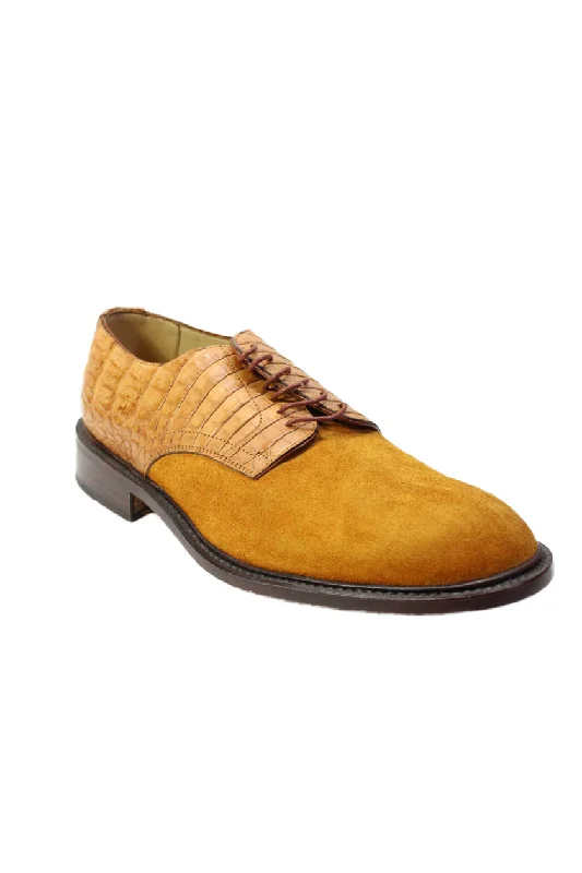 Men's formal shoes with a buckle closureTardini Mens Camel Genuine Caiman Crocodile Trim Suede Lace Up Shoes 7.5 Men's formal shoes with a buckle closureTardini Mens Camel Genuine Caiman Crocodile Trim Suede Lace Up Shoes 7.5