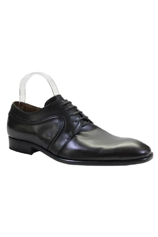 Men's formal shoes with a padded insole for comfortTardini Mens Fine Leather Square Toe Lace-Up Tie Loafers Black