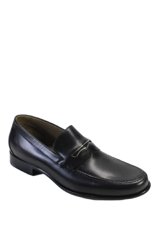 Men's formal shoes with a rubber heel cap for durabilityTardini Mens Leather Apron Toe Penny Moccasin Loafers Black Men's formal shoes with a rubber heel cap for durabilityTardini Mens Leather Apron Toe Penny Moccasin Loafers Black