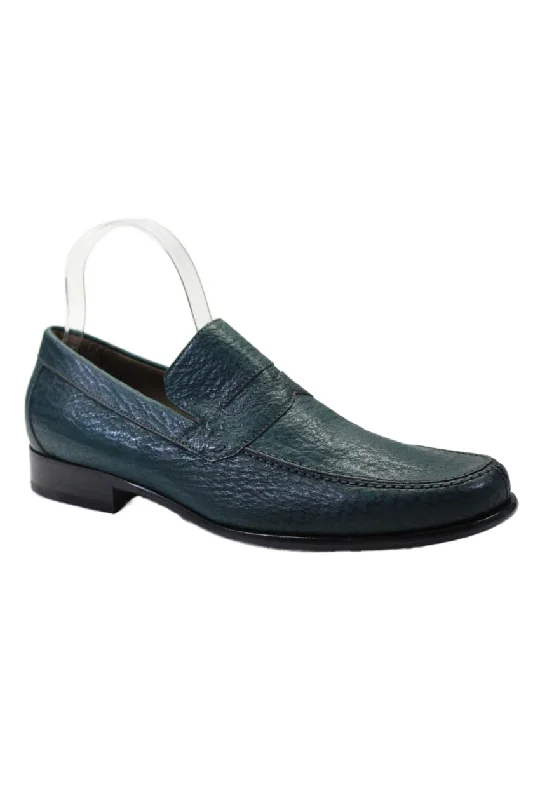 Men's formal shoes with a low - heeled designTardini Mens Percari Leather Apron Toe Moccasin Loafers Green Men's formal shoes with a low - heeled designTardini Mens Percari Leather Apron Toe Moccasin Loafers Green
