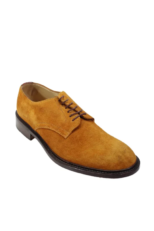 Men's formal shoes with a padded insole for comfortTardini Mens Suede Alligator Skin Detail Oxford Dress Shoes Honey Brown