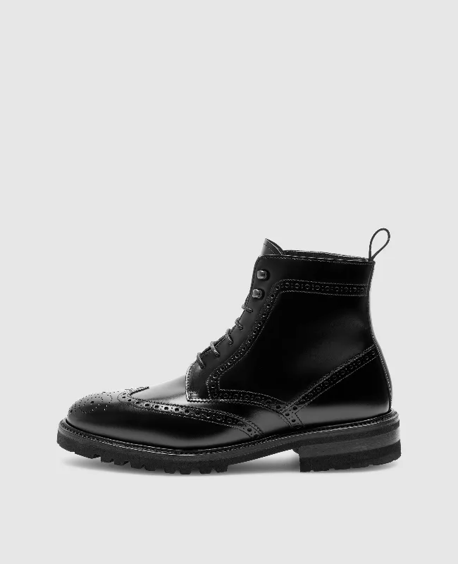 Men's boat shoes with a branded logo on the sideWinston FBDB5 - Black