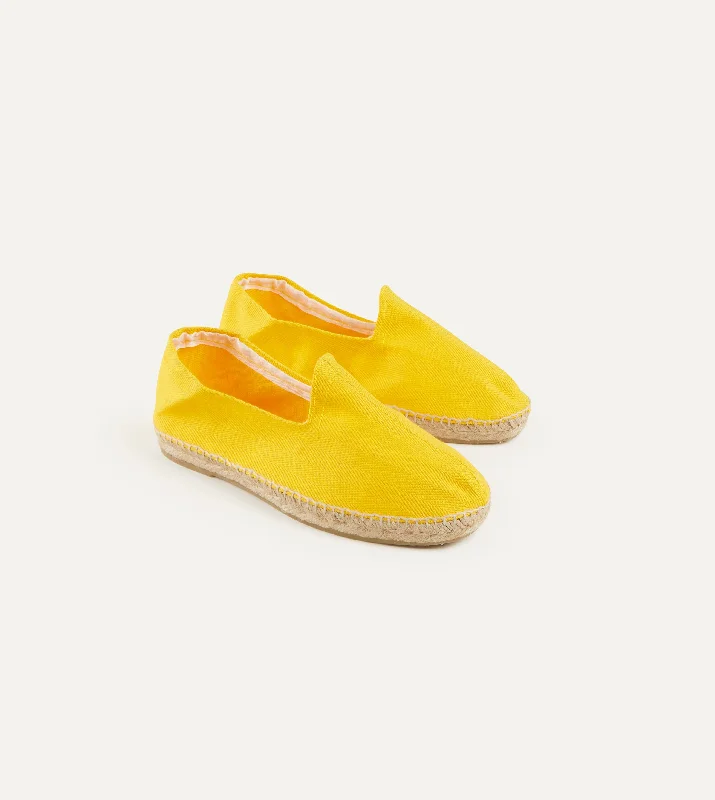 Men's lightweight espadrilles for easy movementYellow Herringbone Cotton Espadrilles Men's lightweight espadrilles for easy movementYellow Herringbone Cotton Espadrilles
